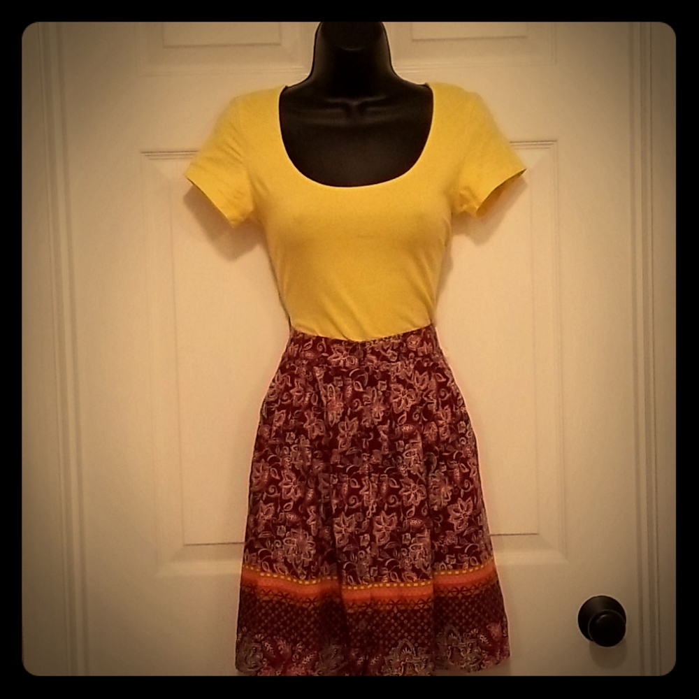 Boho floral skirt